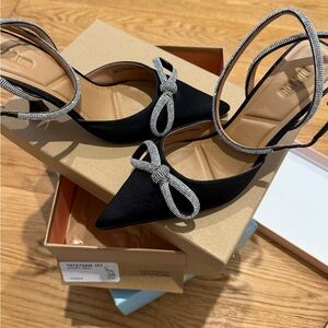 Bibi Lou- Elegant Black Women's Shoes with Rhinestone Accents